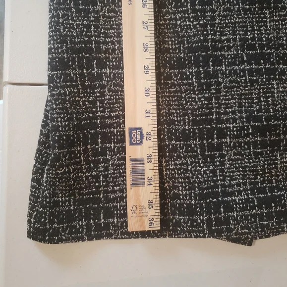 Lands' End Midi Dress Short Sleeves Pockets Stretch Size 12 Black Tan Print - Picture 16 of 16